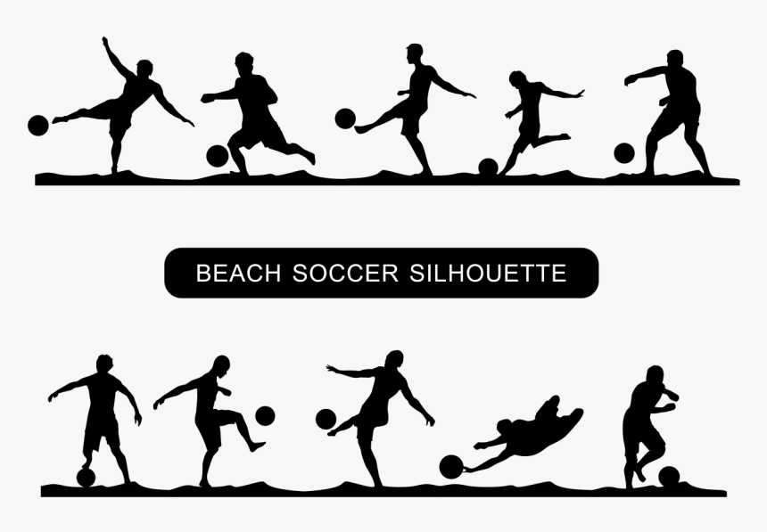 Beach Soccer Silhouette Vector - Silhouette, HD Png Download