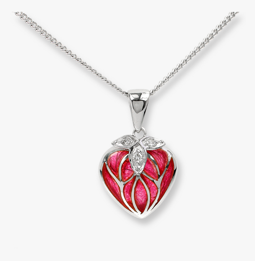 Nicole Barr Designs Sterling Silver Heart Necklace-red - Locket, HD Png Download