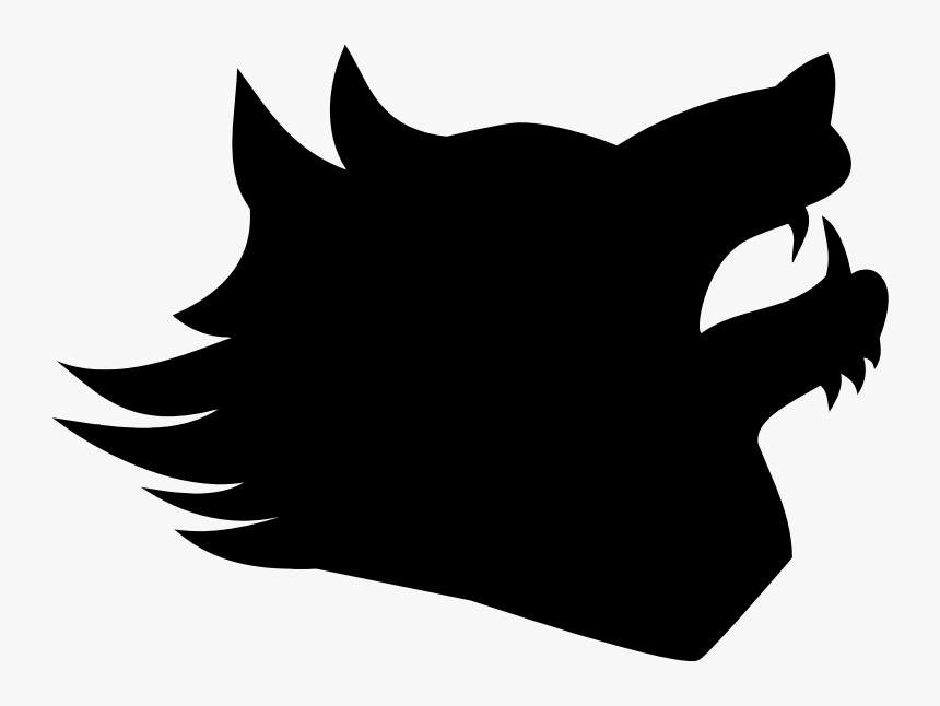 Dog Silhouette Clip Art - Silhouette Of A Wolf Head, HD Png Download