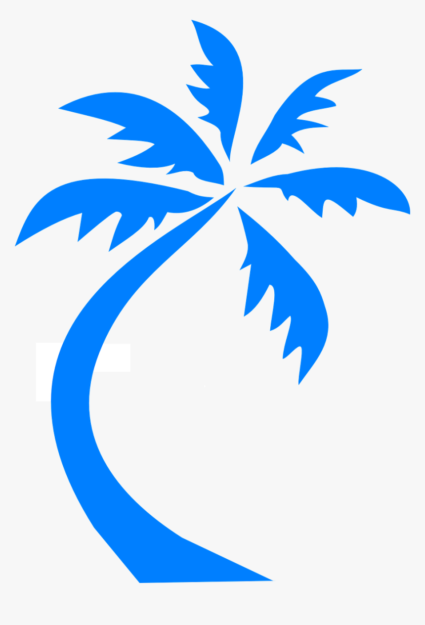 Travel, Palm Tree Palm Blue Silhouette Beach Tropi - Black Coconut Tree Clipart, HD Png Download