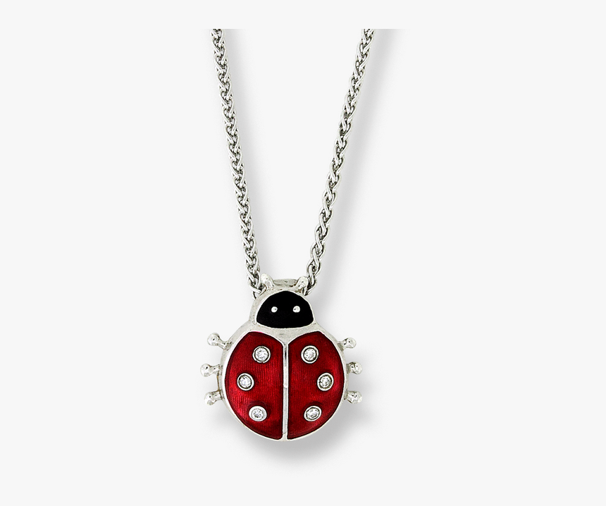 Nicole Barr Designs Sterling Silver Ladybug Necklace-red - Locket, HD Png Download