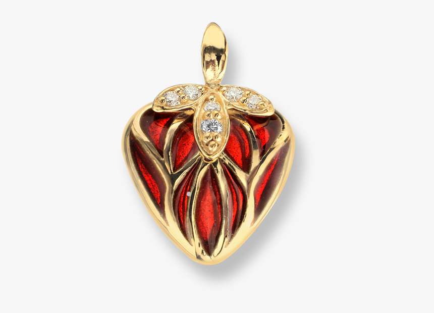 Nicole Barr Designs 18 Karat Gold Heart Necklace -red - Locket, HD Png Download