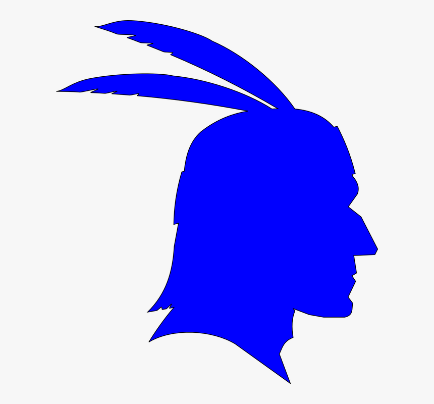 Native American, Indian, Profile, Feathers, Male, Head - Native Silhouette, HD Png Download