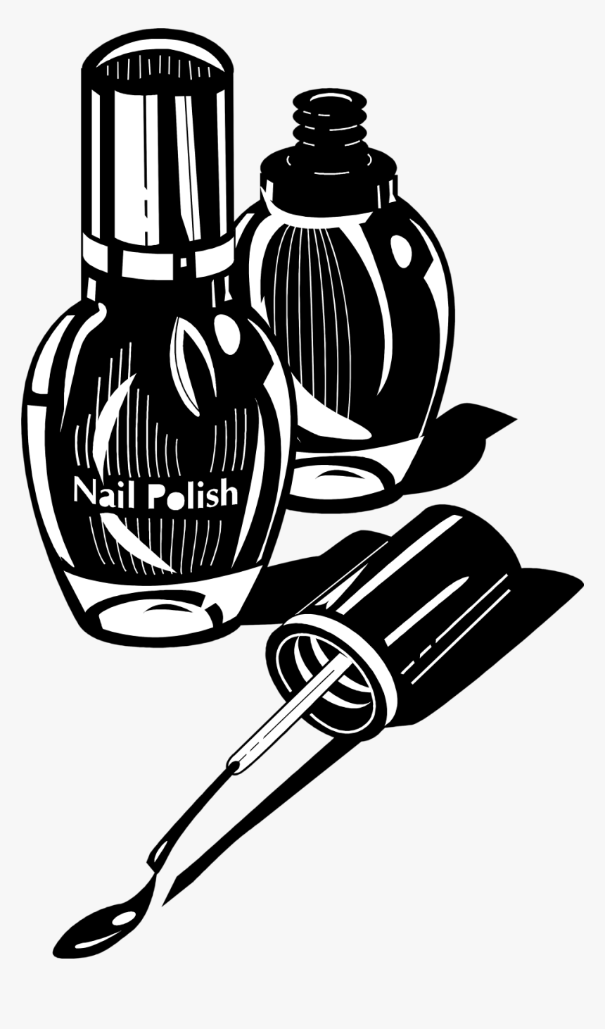 Nail Polish Clipart Black And White - Nail Art Logo Png, Transparent Png