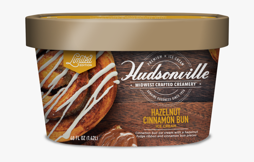 Hazelnut Cinnamon Bun Carton - Cinnamon Bun Ice Cream Flavor, HD Png Download