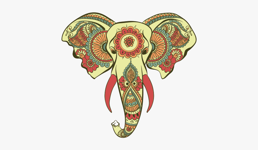 Hinduism Free Png Image - Indian Elephant Drawing Colored, Transparent Png