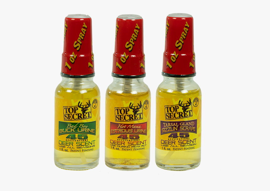 Top Secret 3 Pack Deer Scent Bottles - Glass Bottle, HD Png Download