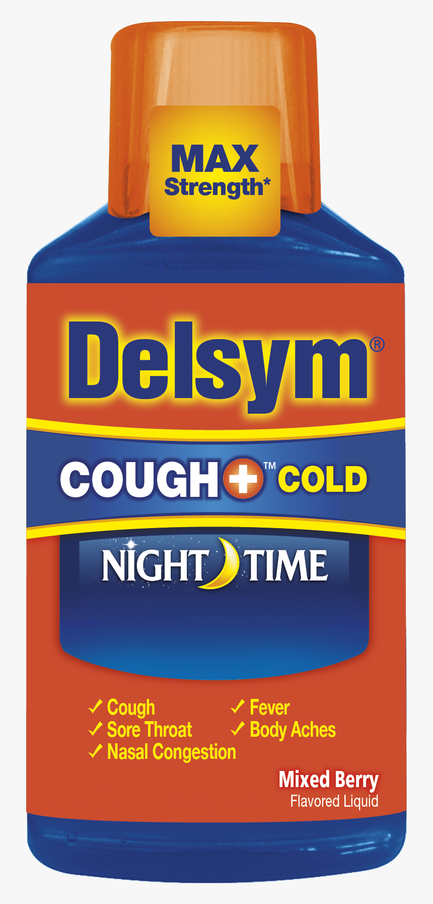 Delsym® Cough Cold Night Time - Cold Medicine For Adults, HD Png Download