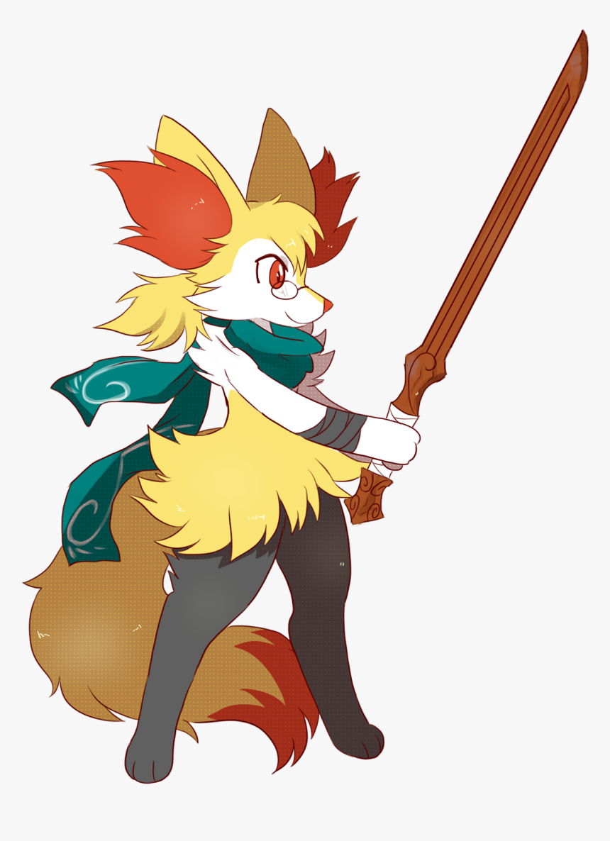 Pokémon X And Y Pokémon Emerald Dog Like Mammal Mammal - Braixen With A Sword, HD Png Download