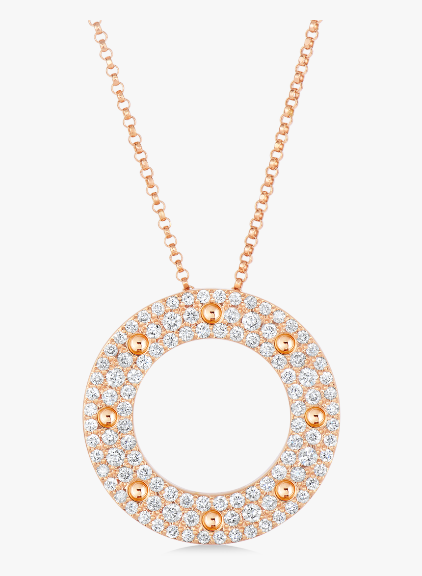 Roberto Coin Pois Moi Pave Circle Necklace, HD Png Download