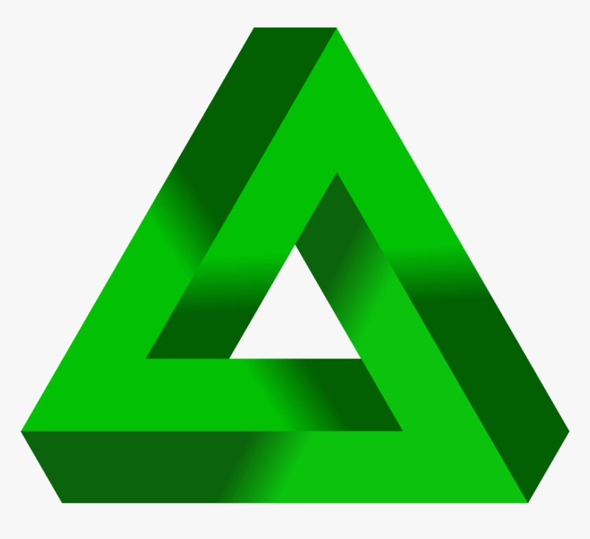 Grass,triangle,symbol - Green Penrose Triangle, HD Png Download