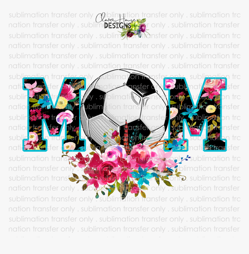 Transparent Soccer Mom Png - Floral Mom With Soccer Ball, Png Download