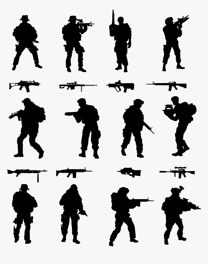 Soldier Silhouette Royalty-free - Soldier Silhouettes, HD Png Download