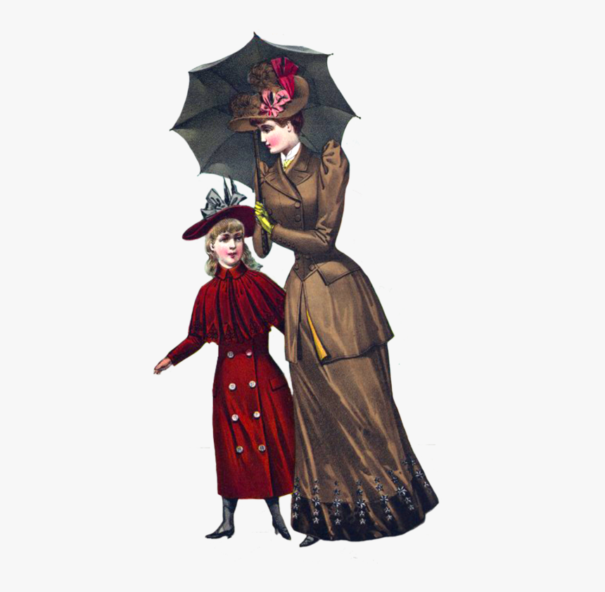 Victorian Lady And Young Daughter - Victorian Ladies Png, Transparent Png