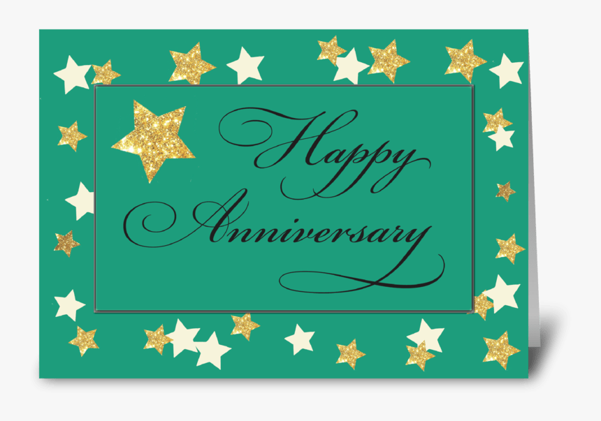Employee Anniversary Green Gold Effect Greeting Card - Employee Work Anniversary Gift, HD Png Download