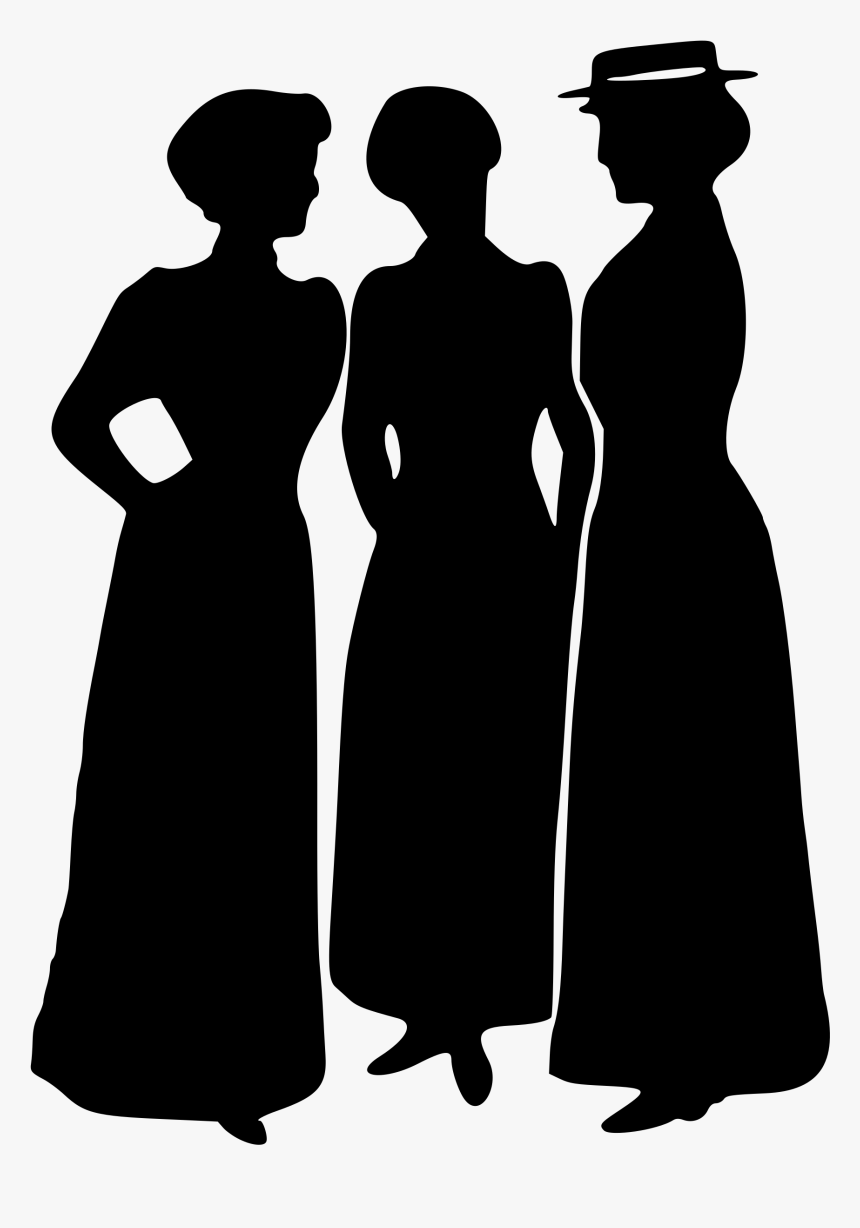 Chat Chatting Clique Ladies Png Image Victorian Woman - Woman Transparent Victorian Silhouette, Png Download
