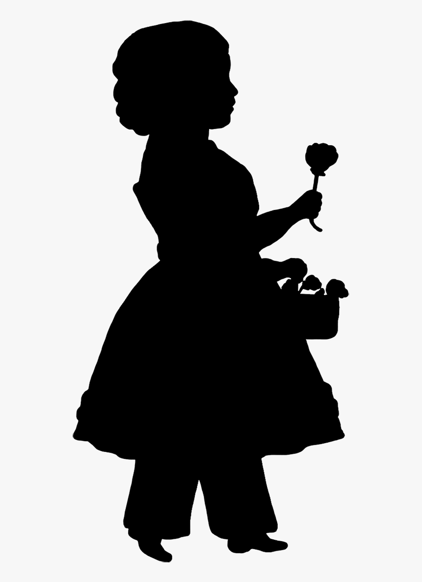 Flower Girl Silhouette Png, Transparent Png