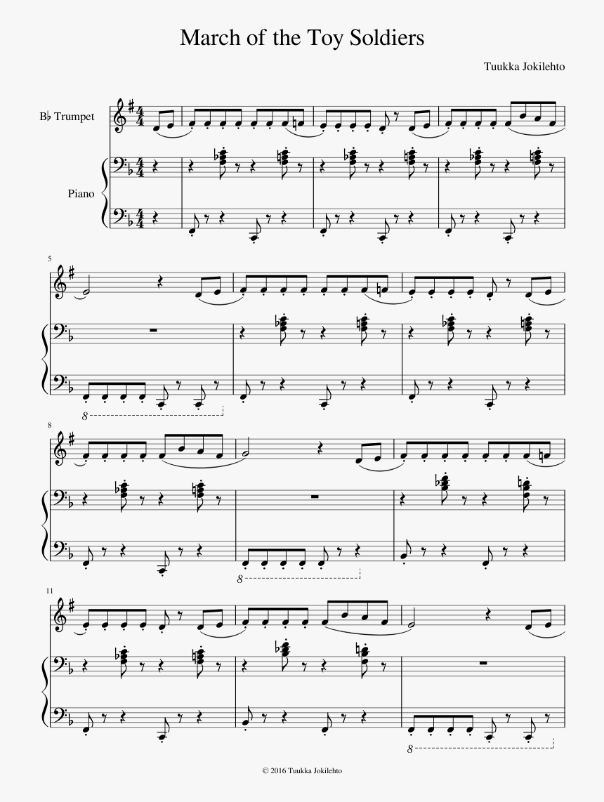 March Of The Toy Soldier Piano Sheet, HD Png Download