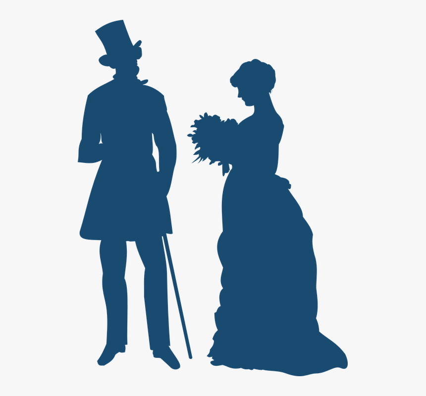 Gentleman, Lady, Victorian, Bouquet, Couple, Friendship - Old Fashioned Clipart, HD Png Download