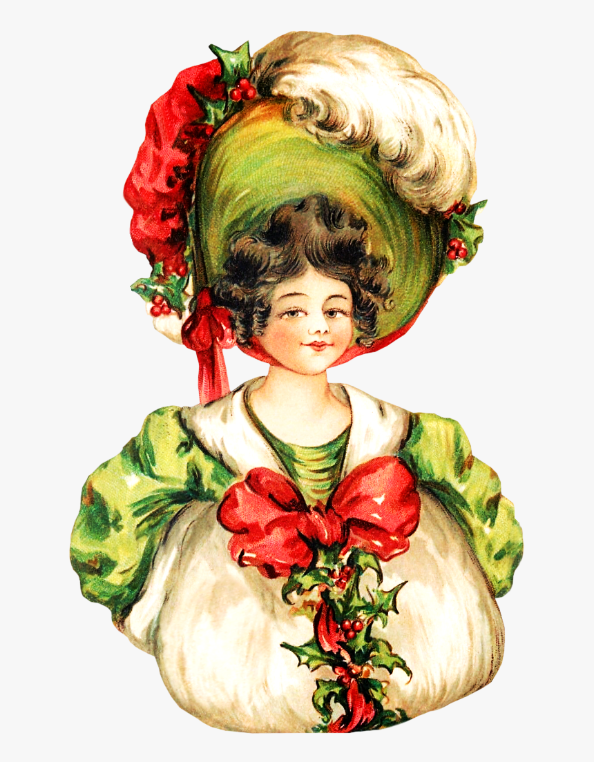Victorian Christmas Women Clipart - Victorian Christmas Images Png, Transparent Png