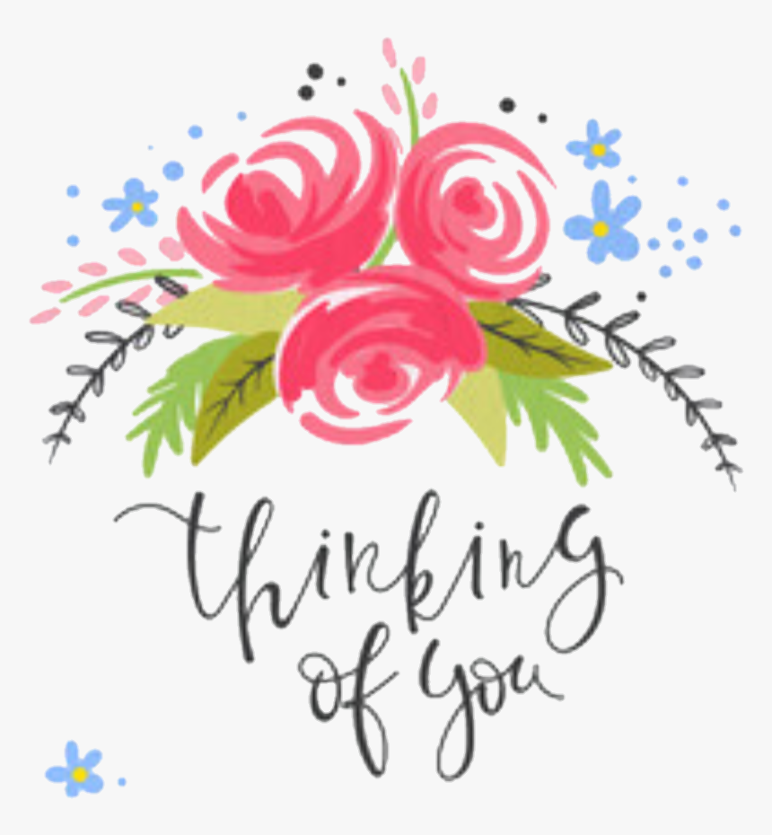 Words Sayings Quotes Floral Header - Thinking Of You With Flower, HD Png Download