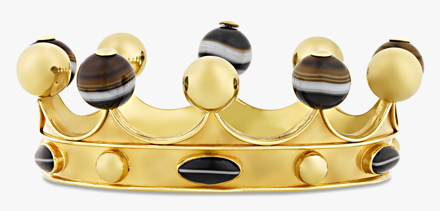 Agate And Gold Crown Bangle Bracelet - Tiara, HD Png Download