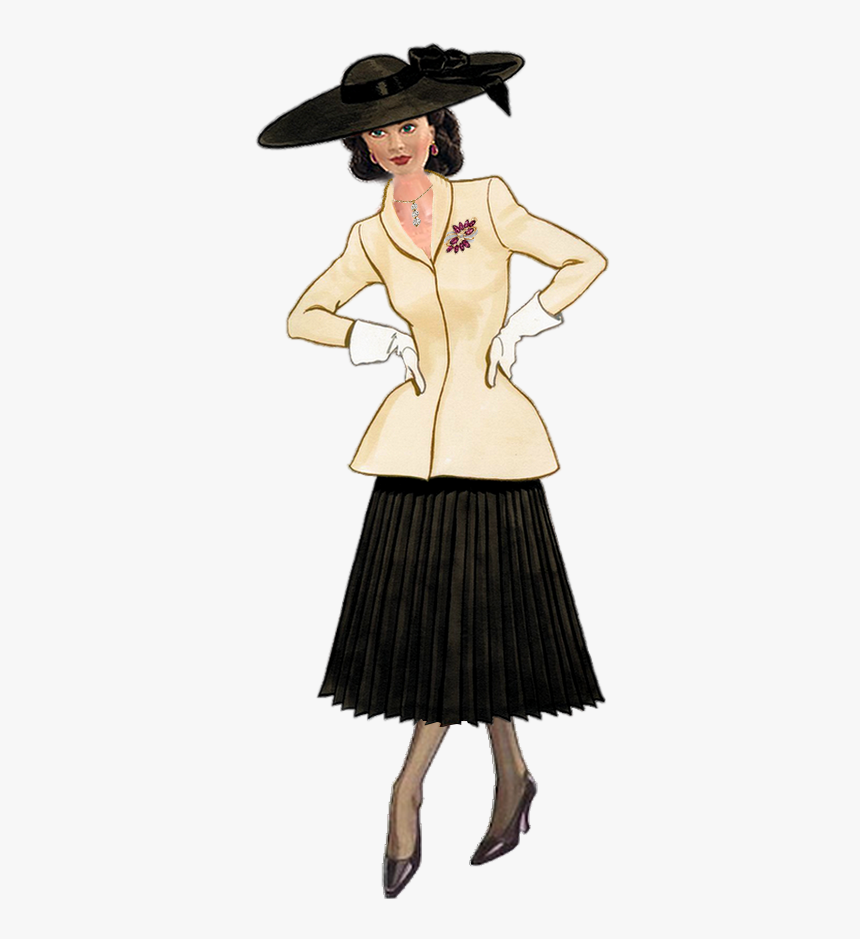 Victorian Ladiespaper Dollsart - New Look Dior Sketch, HD Png Download