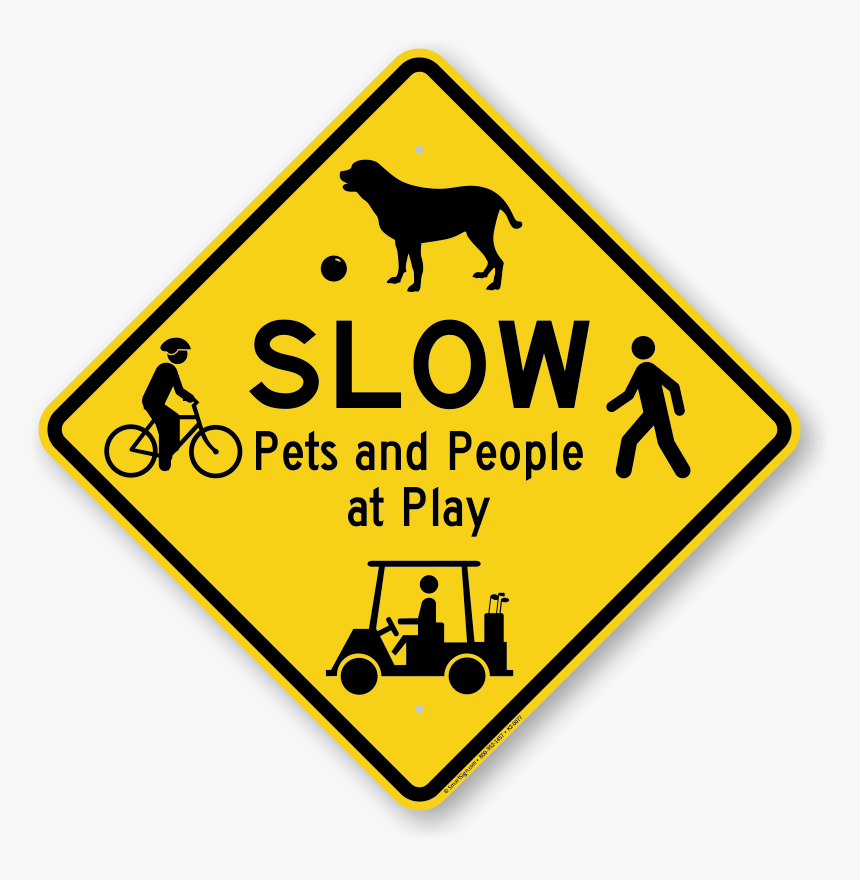 Slow Pets And People At Play Traffic Sign - Dead End Sign Clipart, HD Png Download