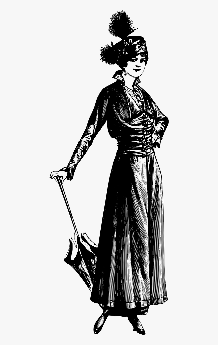 Victorian Woman Retro Woman - Illustration, HD Png Download
