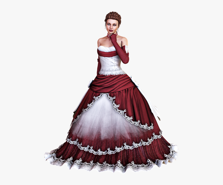 Female, Lady, Woman, Young, Happy, Girl, Attractive - Gown, HD Png Download