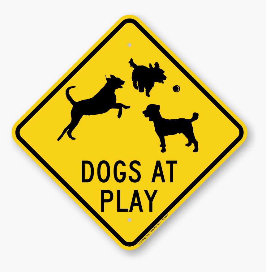 Dogs At Plays Caution Sign - Dead End Sign Clipart, HD Png Download