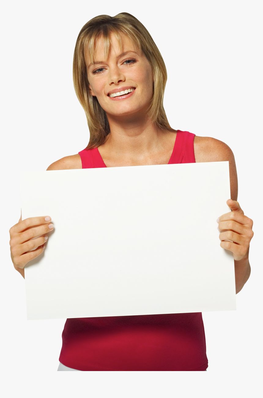 Holding Board Business Woman, HD Png Download