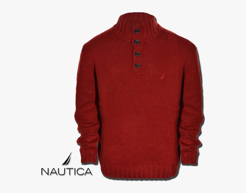 ~nautica Mens Lofty Solid Button Mock Sweater - Cardigan, HD Png Download