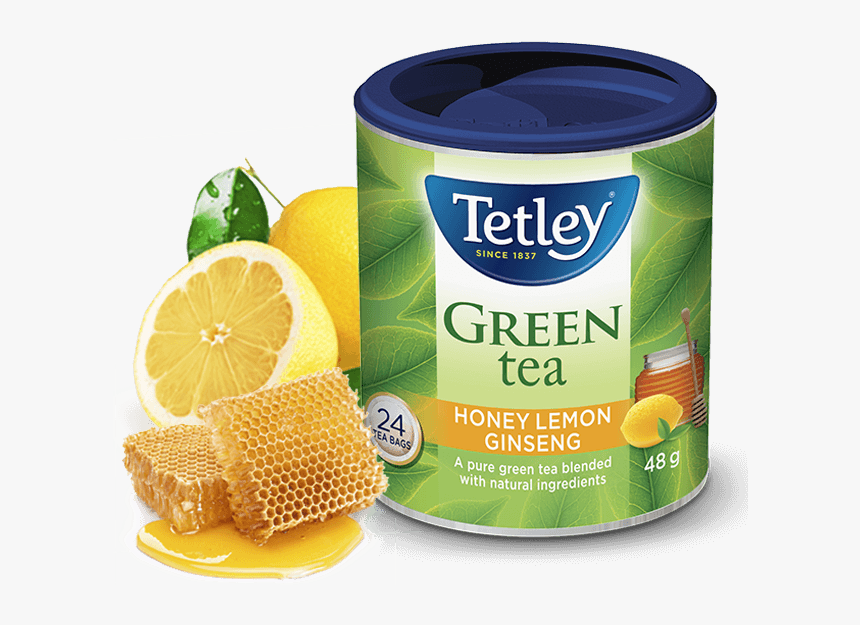 Tetley Honey Lemon Ginseng Green Tea - Tetley Super Green Tea, HD Png Download
