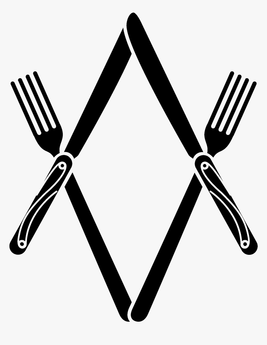 Masonic Bib Clip / Napkin Holder - Masonic Fork And Knife, HD Png Download