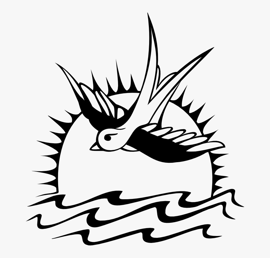 Jack Sparrow Swallow Tattoo T-shirt Pirates Of The - Jack Sparrow Bird Tattoo, HD Png Download