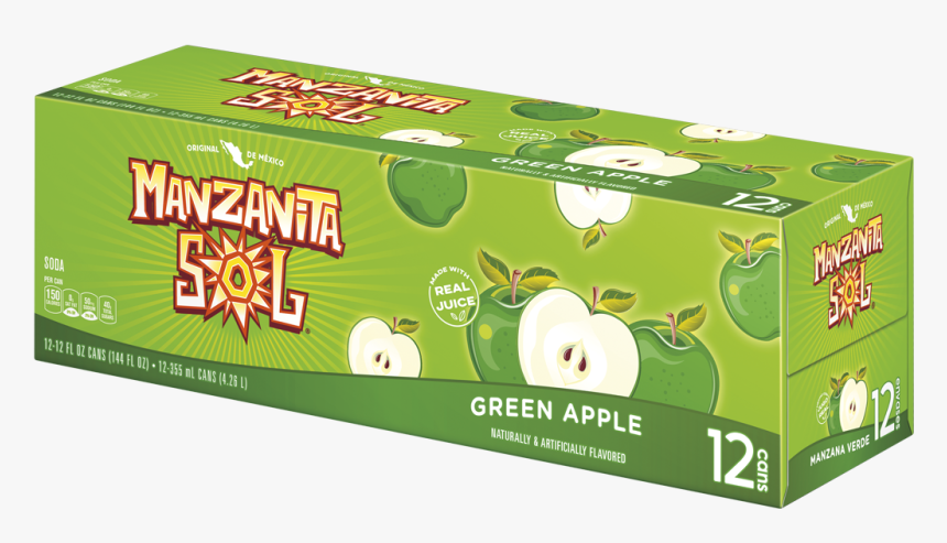 12pk Manz Sol Grn Apple - Manzanita Sol Green Apple, HD Png Download