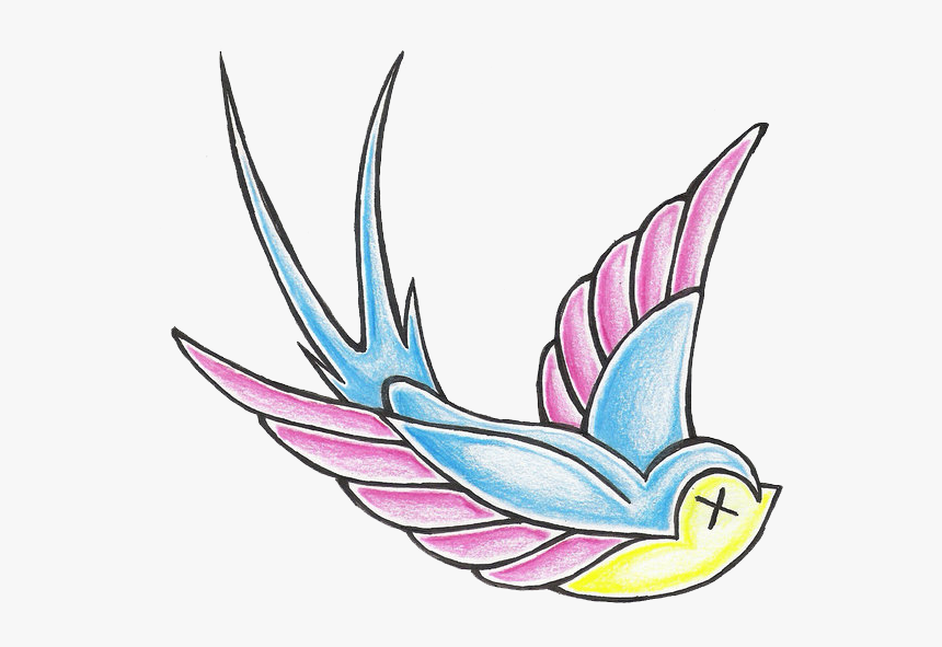 Clip Art Bird Hand Painted Birds - Tattoos Of Barn Swallows, HD Png Download