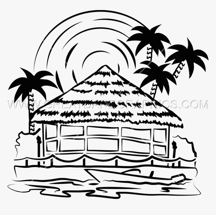 Drawing At Getdrawings Com - Tiki Bar Clipart Black And White, HD Png Download