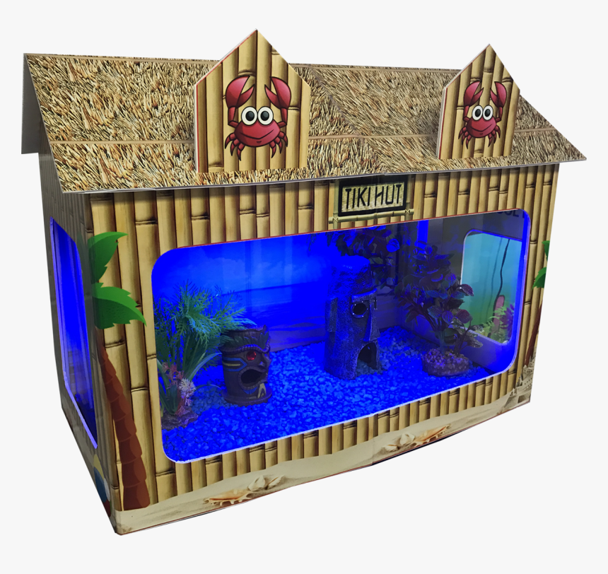 10 Gallon Fish Tank House Tiki Hut - Aquarium, HD Png Download