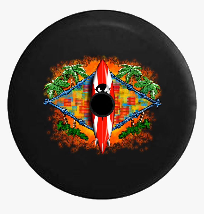 Jeep Wrangler Jl Backup Camera Day Tiki Hut Surfboard - Circle, HD Png Download