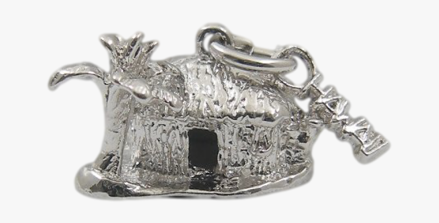 Sterling Silver Tropical Tiki Hut Palm Grass Hawaii - Belt Buckle, HD Png Download