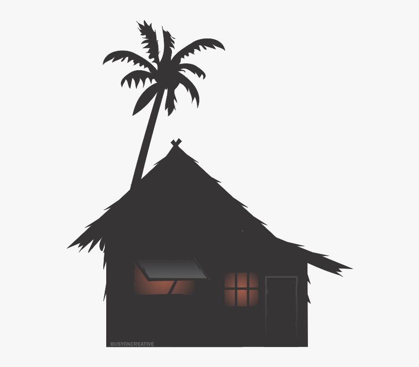 Transparent Hut Png - Nipa Hut Silhouette Png, Png Download