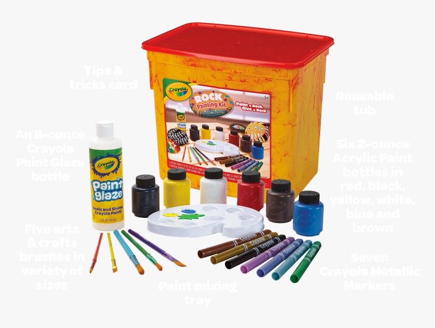 Rock Painting Kit Tips And Tricks Card, Reusable Tub, - Playset, HD Png Download