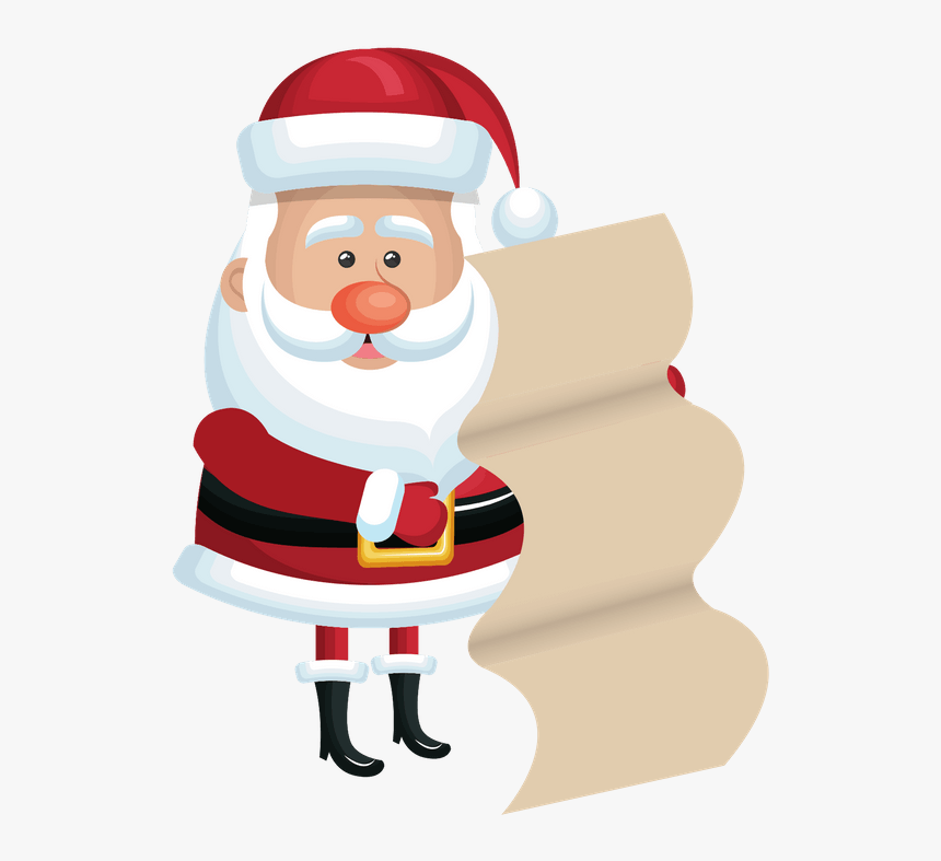 Santa Planning For The Holidays - Santa Claus Agarrando Cartas, HD Png Download
