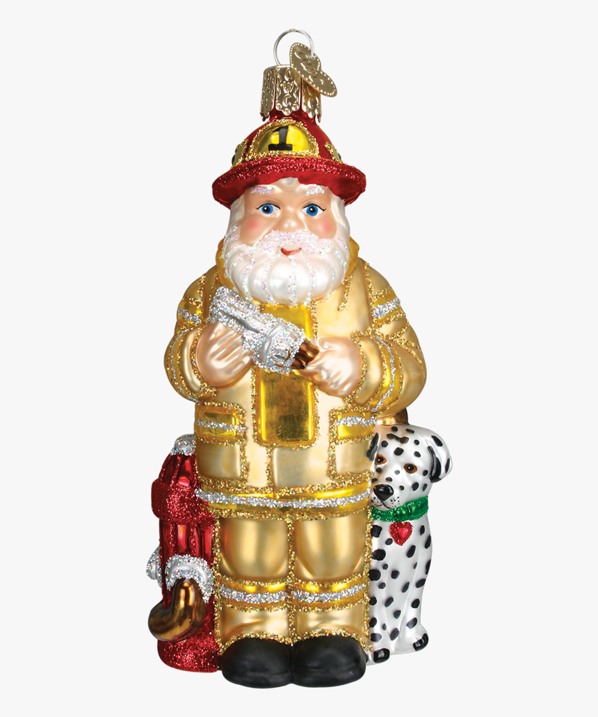 Old World Fireman Santa Ornament - Santa Claus, HD Png Download