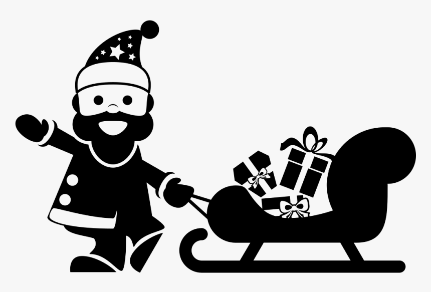 Santa Claus And His Sled - Papa Noel Vector Png, Transparent Png