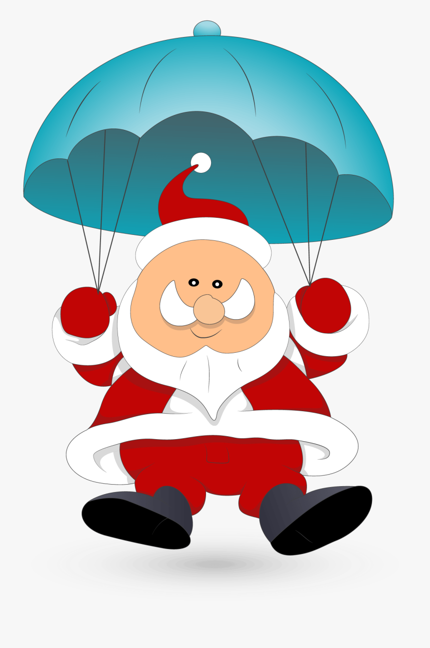 Transparent Parachute Clipart - Santa Claus Body Clipart, HD Png Download