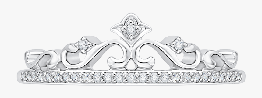 Tiara Ring In 10k White Gold With - Tiara, HD Png Download