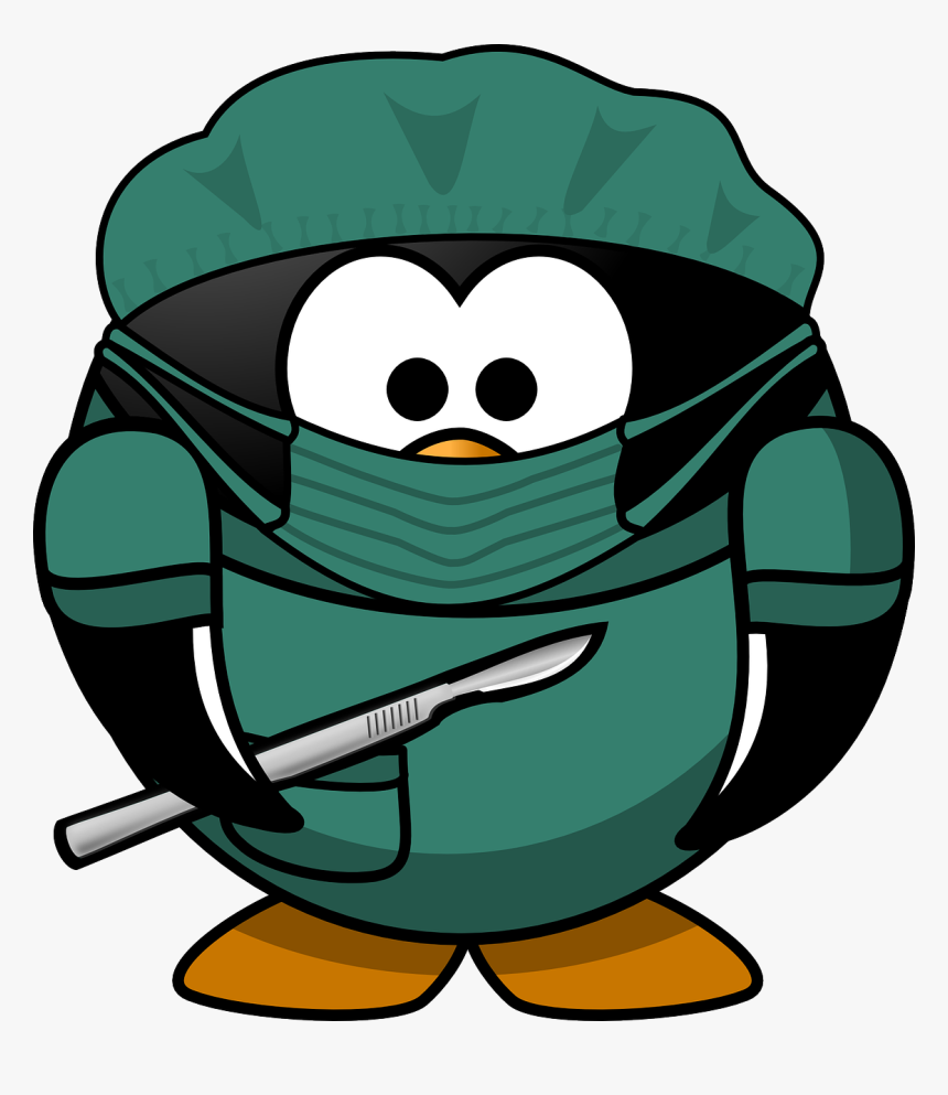 Doctor, Tux, Animal, Bird, Bonnet, Hospital, Mask - Surgery Clipart, HD Png Download